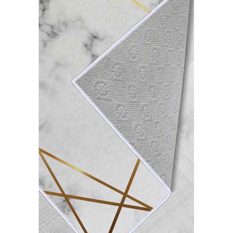 Tapis luxueux, 100% polyester, 23,6 po x 39,4 po | 650 po / m², hauteur de poils de 0,3 po | Antibactérien, envers antidérapant en PVC, lavable à la machine | Impression numérique 3D, parfaite pour le décor du salon et de la chambre à coucher