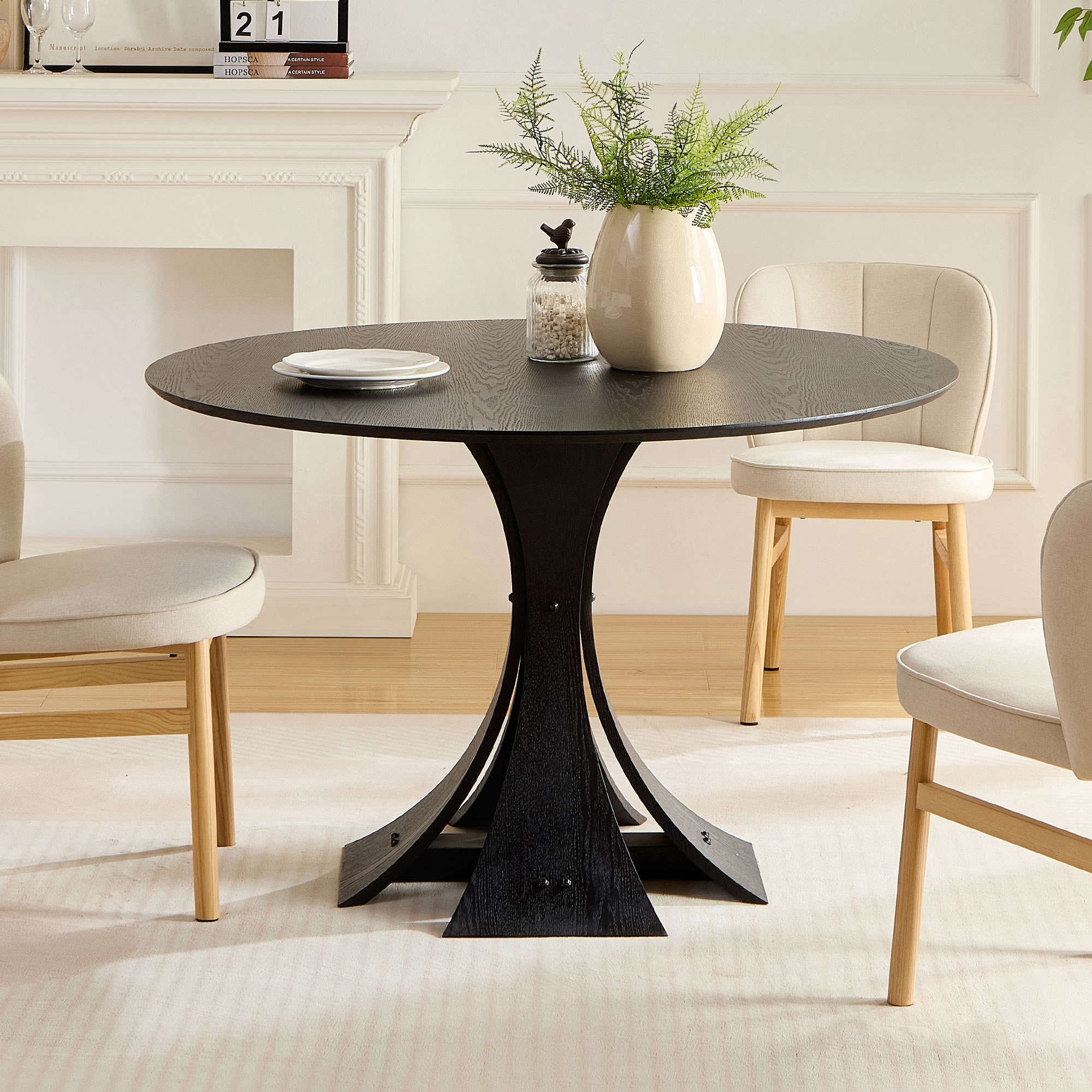Ivy Bronx 47.24'' Round Modern MDF Dining Table For Versatile Use In ...