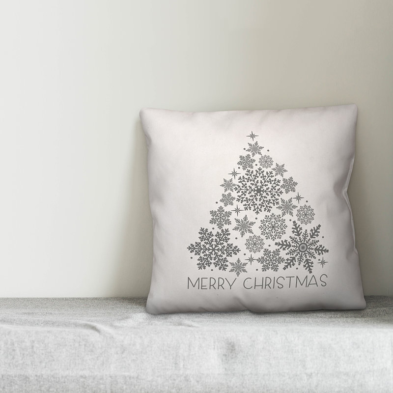  Housse de coussin Merry Christmas, 18 po x 18 po, Polyester/ Bourre en polyester
