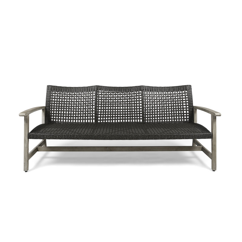Large Seating Patio Lounge - Wood And 3 Seater Outdoor For Backyard Relaxation, Gray