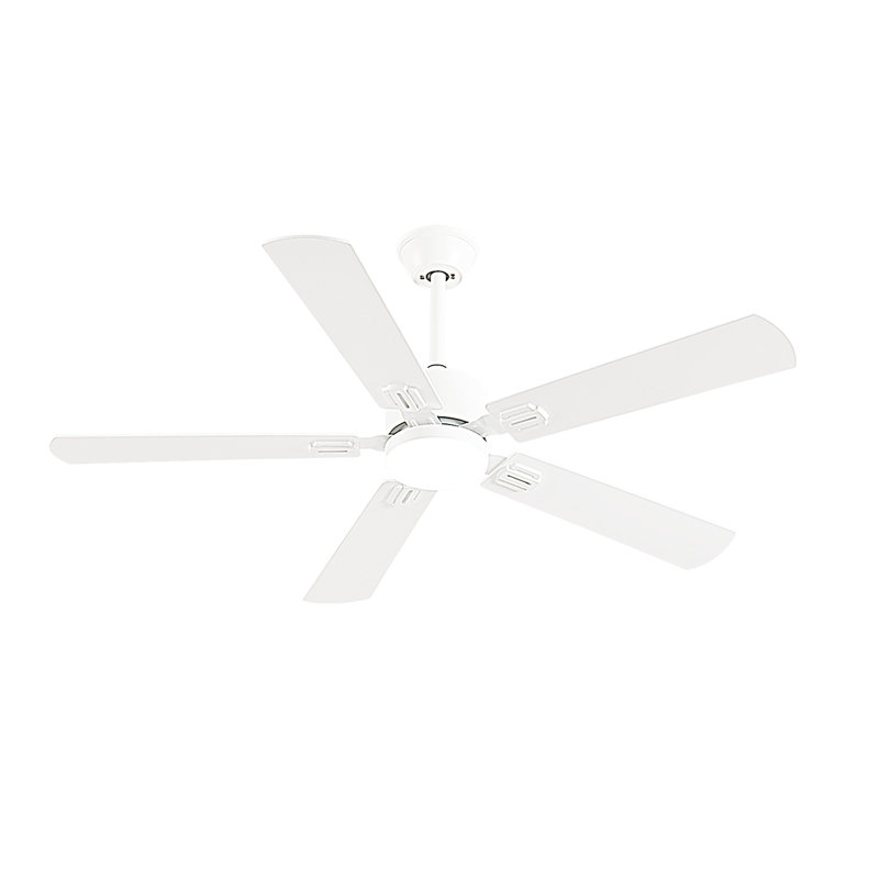 Ventilateurs de plafond blancs modernes de 52 pouces avec lumières à DEL et télécommande / application, moteur à courant continu réversible, 3CCT à intensité variable, silencieux, ventilateur de plafond pour la chambre à coucher, utilisation intérieure / extérieure couverte