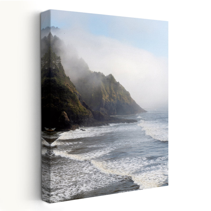 Heceta Head Oregon Coastal bleu gris blanc brun nuage, H 24 po x l 16 po
