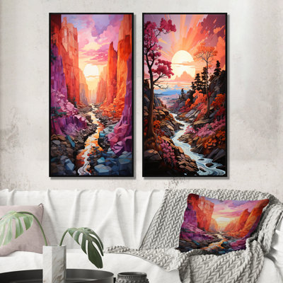 " Pink Bridge Of Brilliance " 2 - Pieces