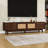 TV Stand with Rattan Sliding Doors, 2 Drawers and Cable Management