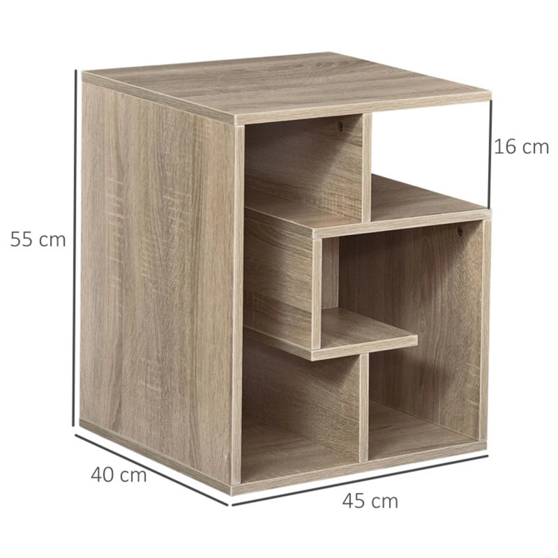 40cm W Manufactured Wood Bedside Table, Brown