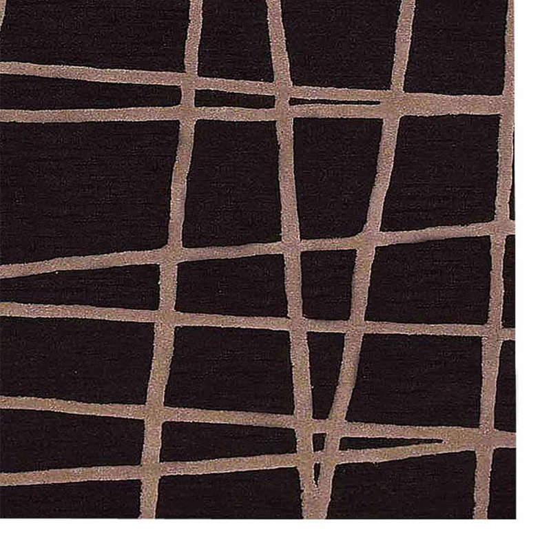 Tapis écologiques en laine touffetés à la main - 5 pi x 8 pi, de couleur brune, de conception contemporaine et moderne, avec tapis épais antidérapants faits à la main pour salon, chambre à coucher