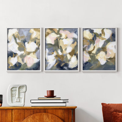 Floral Study  Series  CLXXXIX  -Set Of 3 Framed Giclee Prints -Ready to Hang