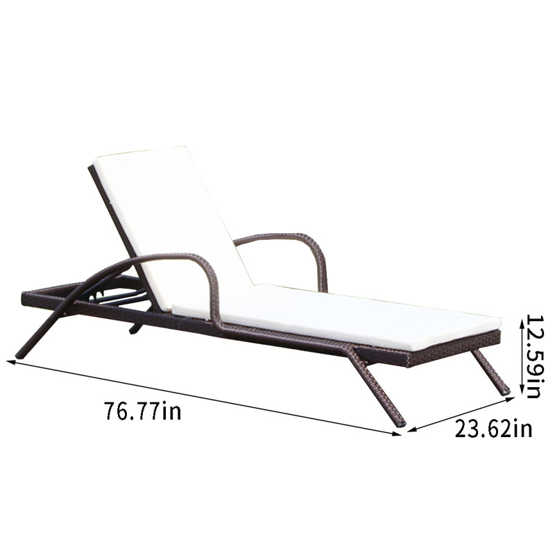 Chaise longue de plage d'extérieur inclinable