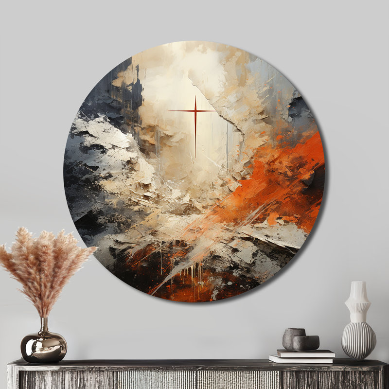 Clemansa - Art spirituel rond en métal, H 36 po x l 36 po