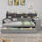Wooden Daybed With Storage Shelves, Multi-Functional Bed With Two Storage Drawers And Study Desk, Gray-981398764