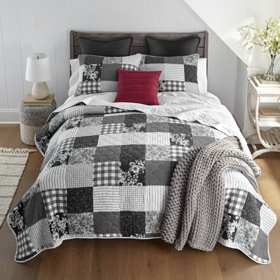 Donna Sharp Indiana Farmhouse 3PC Pieced Cotton King Quilt Set