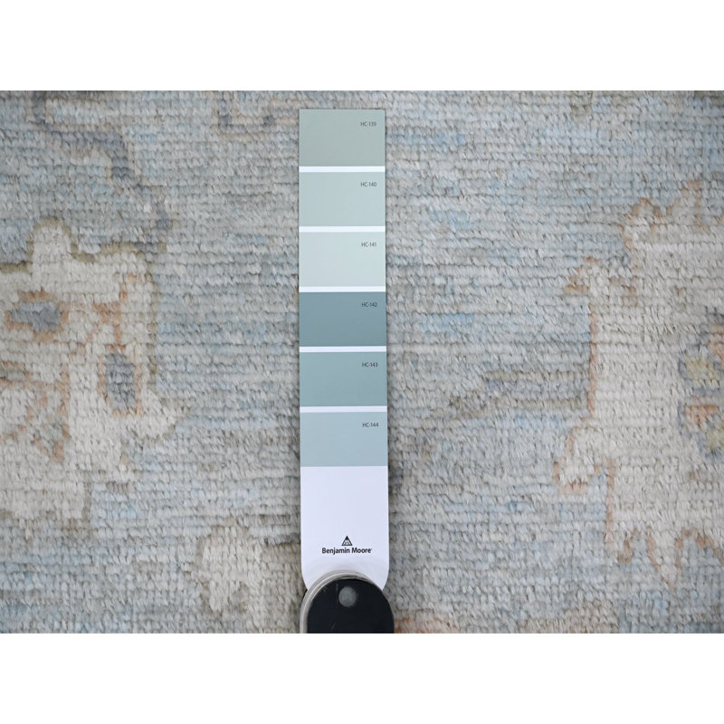 Tapis oriental bleu angulois Oushak 7 pi 10 po x 9 pi 9 po CD928B8108254F9789C1505784697C2D