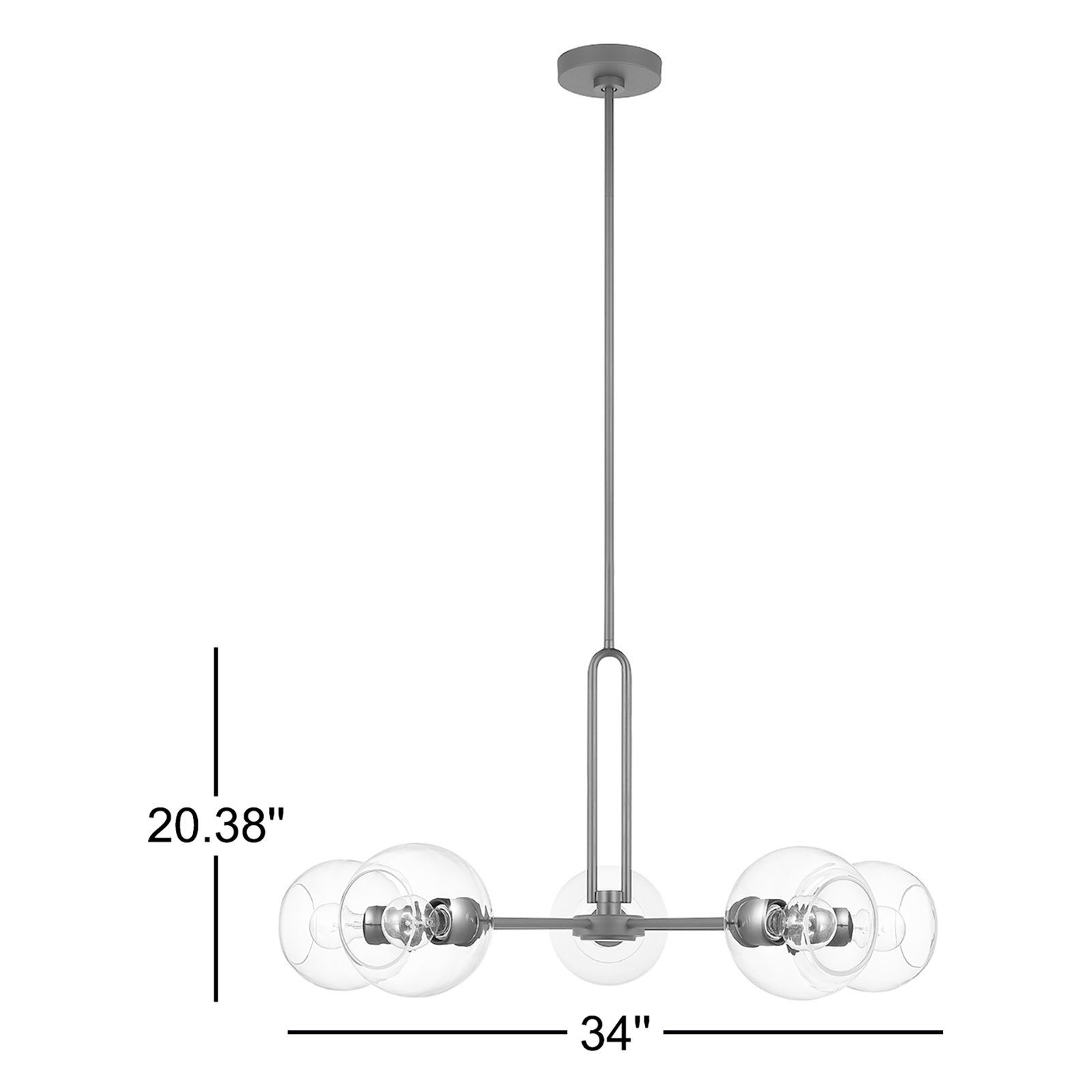 Hanford 5 - Light Dimmable Sputnik Chandelier, Midnight Black