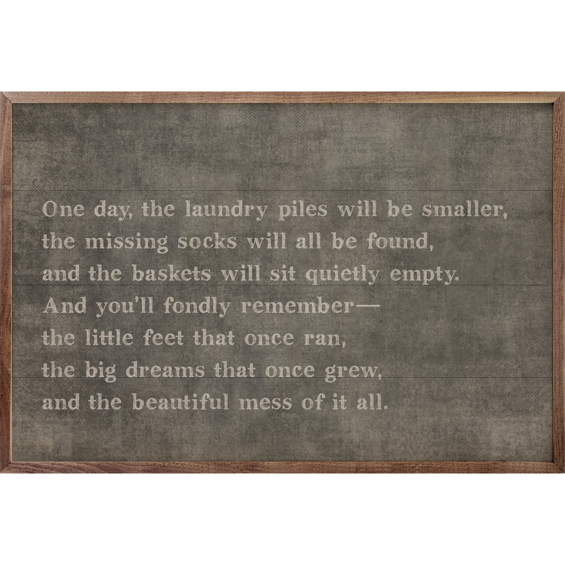 One Day The Laundry Piles, Gris, H 10 po x l 16 po