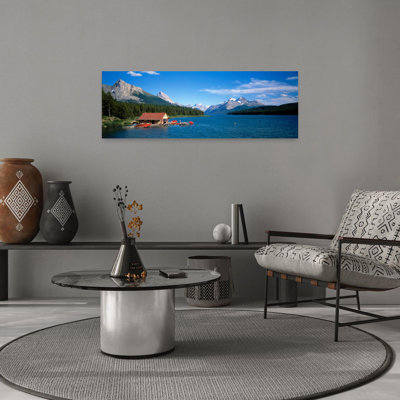 Canada, Alberta, Maligne, lac, tranquille, forêt contemporaine contemporaine, art mural