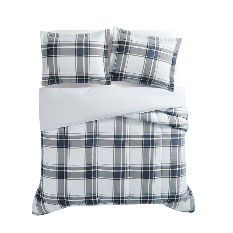 London Fog Nottingham Plaid Comforter Set, Full Comforter + 2 Standard Shams