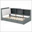 Lit plateforme en bois avec tête de lit, tablettes et 2 tiroirs pour une meilleure organisation-968387834