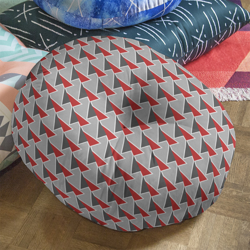 Coussin de sol à flèches changeées, 26 po x 26 po, Rouge