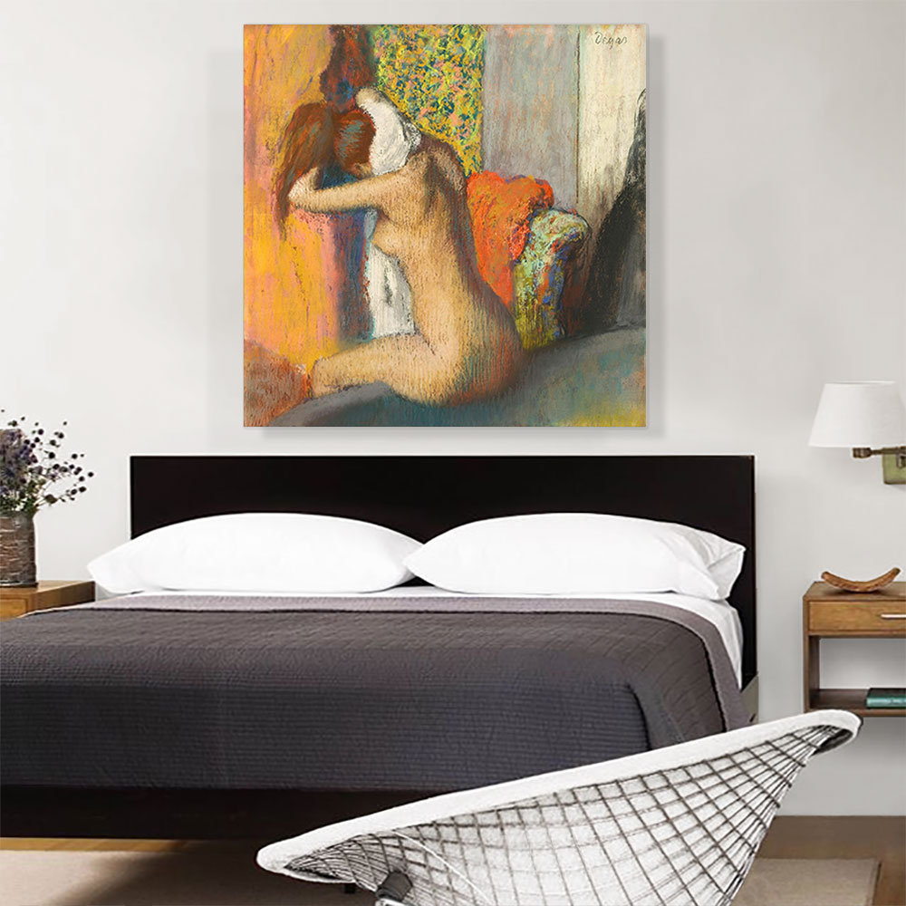 " After The Bath, Woman Drying Her Neck 1895 " by Edgar Degas Painting Print ARTCANVAS 
