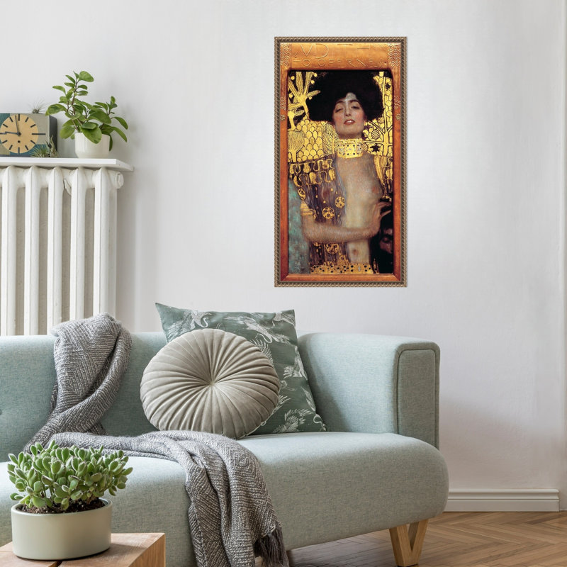 «Judith I» par Gustav Klimt, reproduction d'art sur toile encadrée