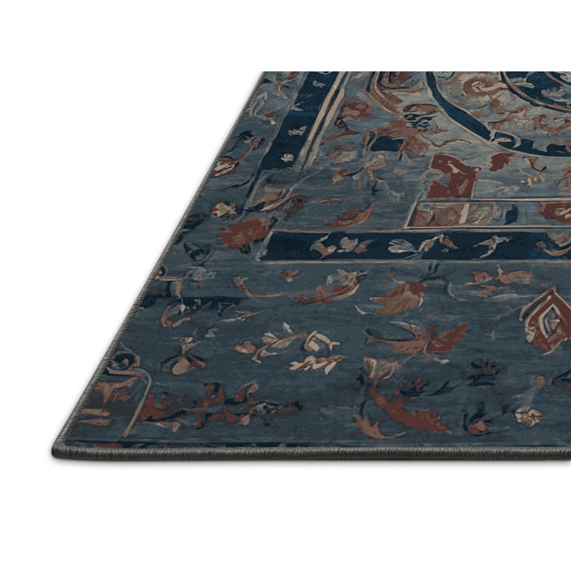 Tapis gris soyeux et moelleux, Rond 4 pi