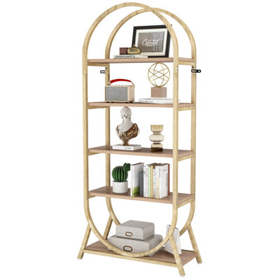 Bibliothèque 70 po, bibliothèque à 5 niveaux pour chambre à coucher, salon