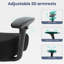 Chaise de bureau ergonomique Mid-Century à hauteur réglable et pivotante avec tissu respirant pour un confort de bureau à domicile