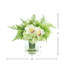 Hortensia et fougère dans un vase
