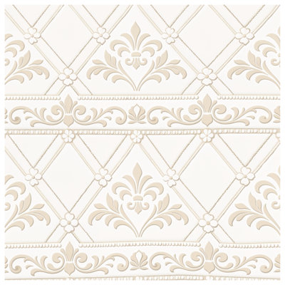 Beige Floral Damask Comforter