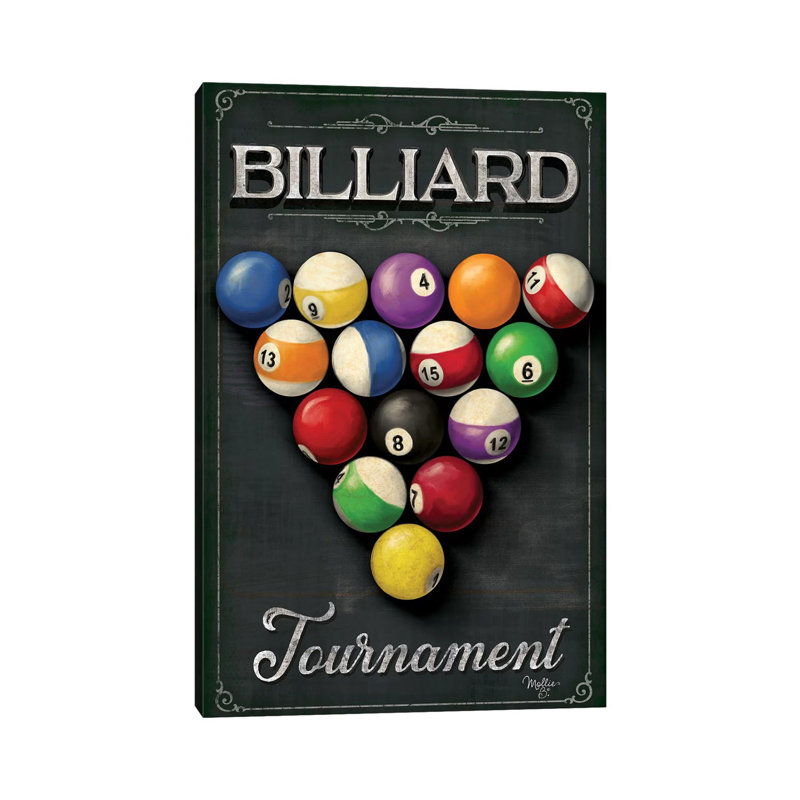 Billiards Tournament by Mollie B. - Print on Canvas, Wrapped Canvas, 20.32 cm H x 30.48 cm W