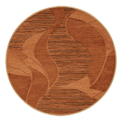 Machine Washable Abstract Brown Area Rug