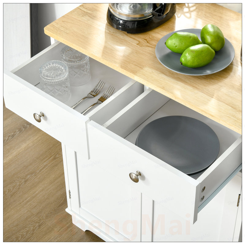Buffet spacieux à 2 portes avec 2 tiroirs et tablette réglable pour des solutions de rangement polyvalentes