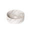 Lavabo vasque rond 14 po avec finition en pierre, lavabo de comptoir moderne pour meuble-lavabo, blanc brillant-123308156