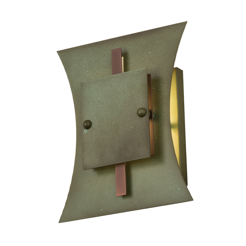 Mission Tye 4.5" Tarnished Copper and Mahogany Bronze Art Deco Sconce
