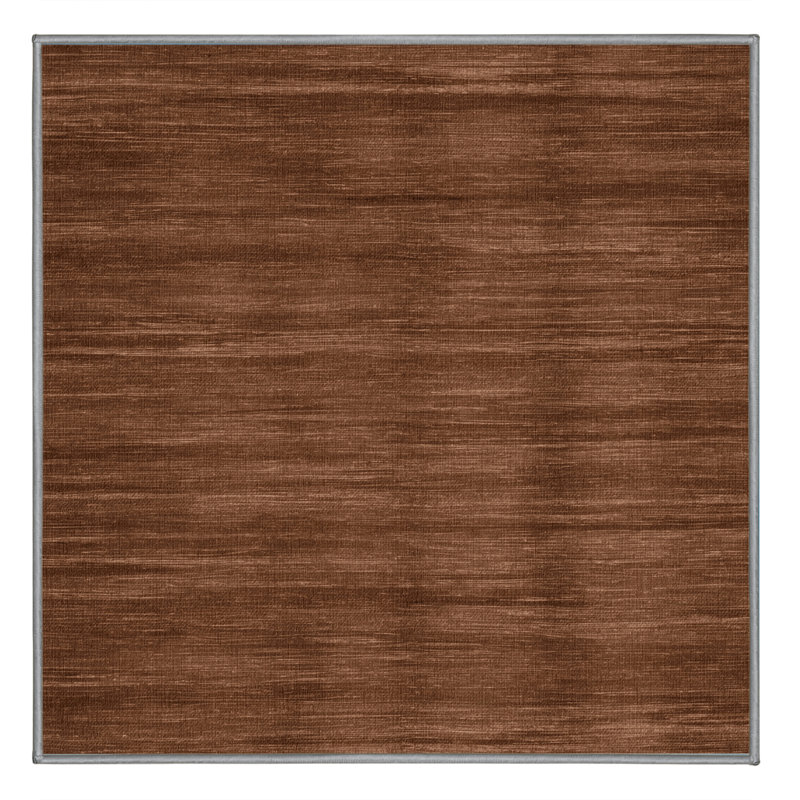 Machine Washable Solid Brown Area Rug, Square 3'