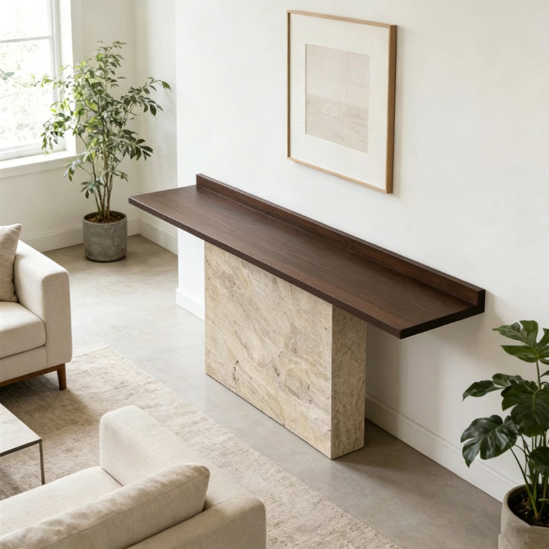 Console Mid-Century, 30.7" H x 63" W x 15.7" D