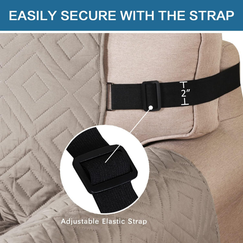 Reversible Box Cushion Sofa Slipcover for Dogs/Cats/Pets Quilted Furniture Protector with Non Slip Elastic Strap Water Resistant Sofa Covers Couch Covers Machine Washable