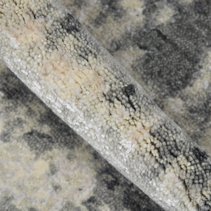 Tapis sable noué à la main à motif géométrique Synergy, Rectangle 8 pi x 10 pi