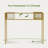 Maddyson 43'' Narrow Console Table with Glass Shelves and Gold Metal Frame