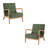 Jyrin Mid Century Upholstered Gray Green Corduroy Solid Wood Accent Chair with an Extra Pillow-1690814844-1690814840-1784596334