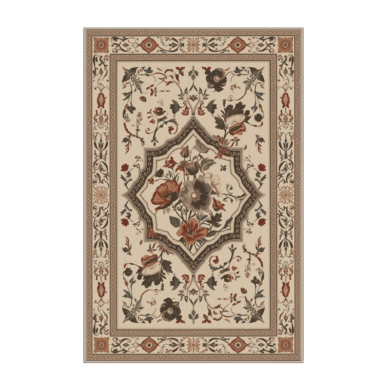 Tapis oriental moelleux moelleux en beige, 3 X 5