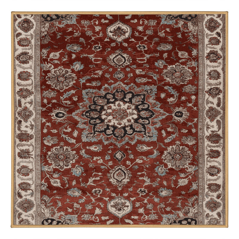 Tapis brun lavable à la machine, Carré 5 pi