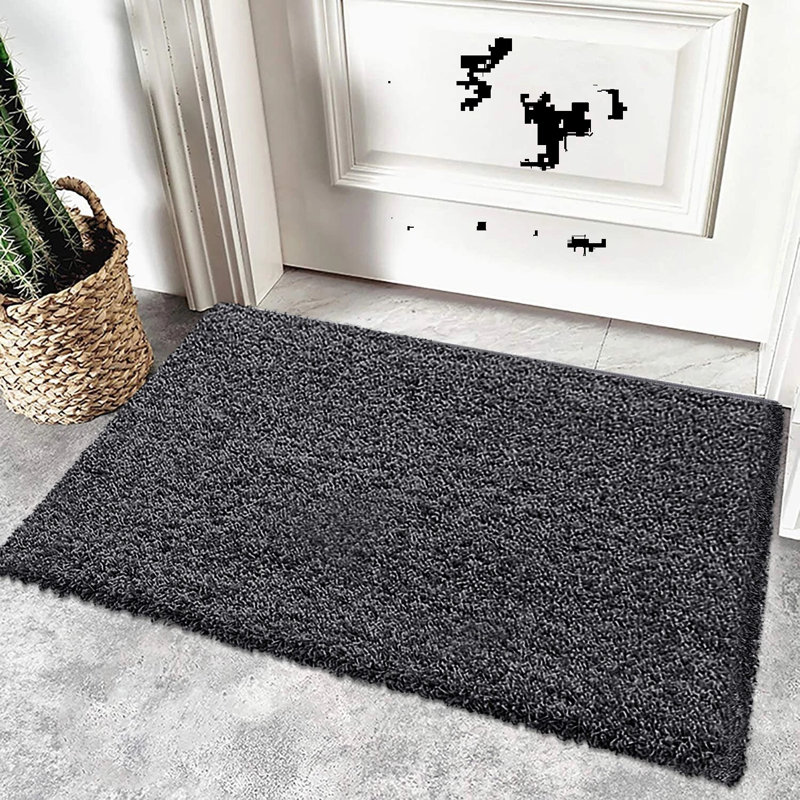 Solid Colour Shag Area Rug, Rectangle 60 x 110 cm
