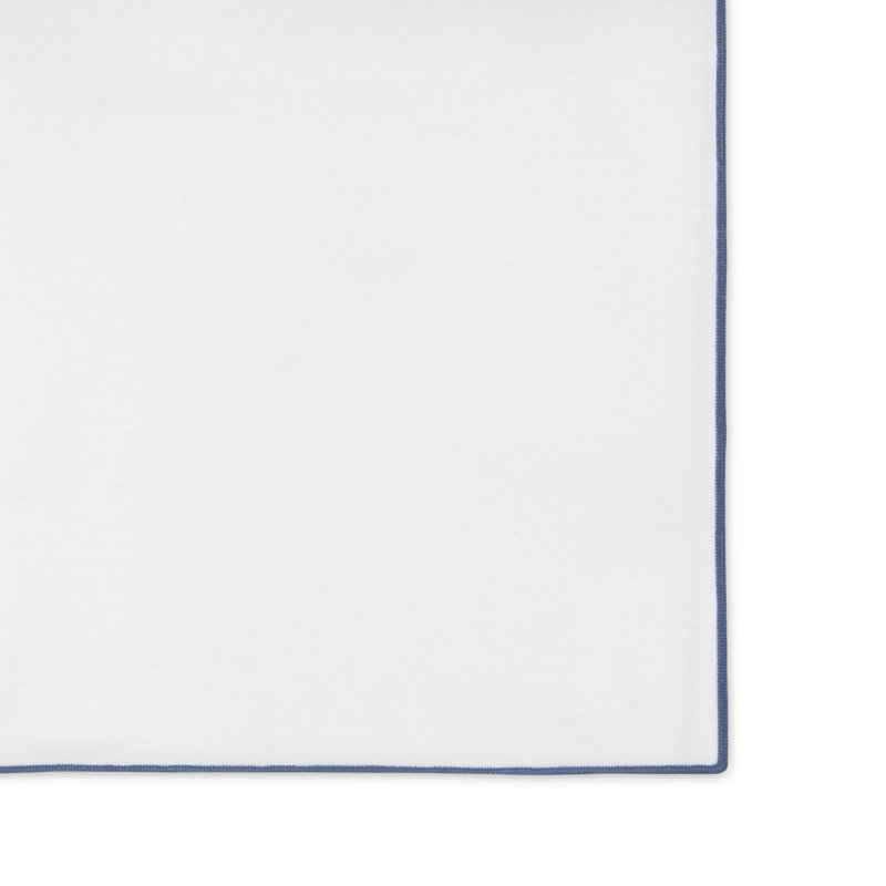 Arlo Oblong Tablecloth, 126" x 72", White/Azure