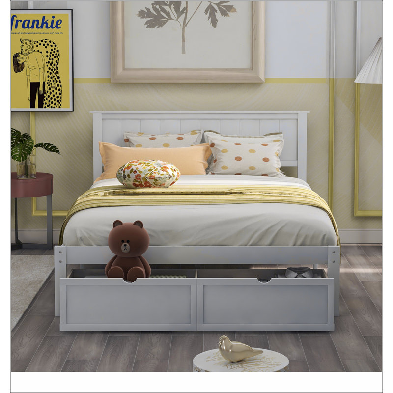 Platform Bed with Under-bed Drawers