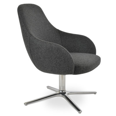 Fauteuil pivotant ovale en laine Gazel