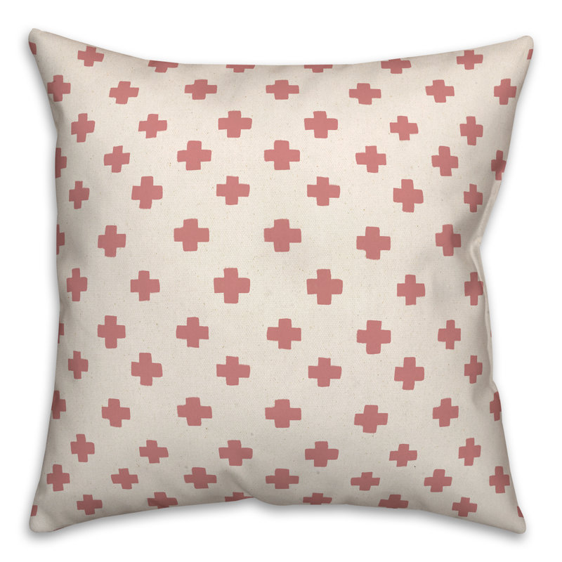 Abstract Outdoor Throw Pillow, Pink, 18" x 18"