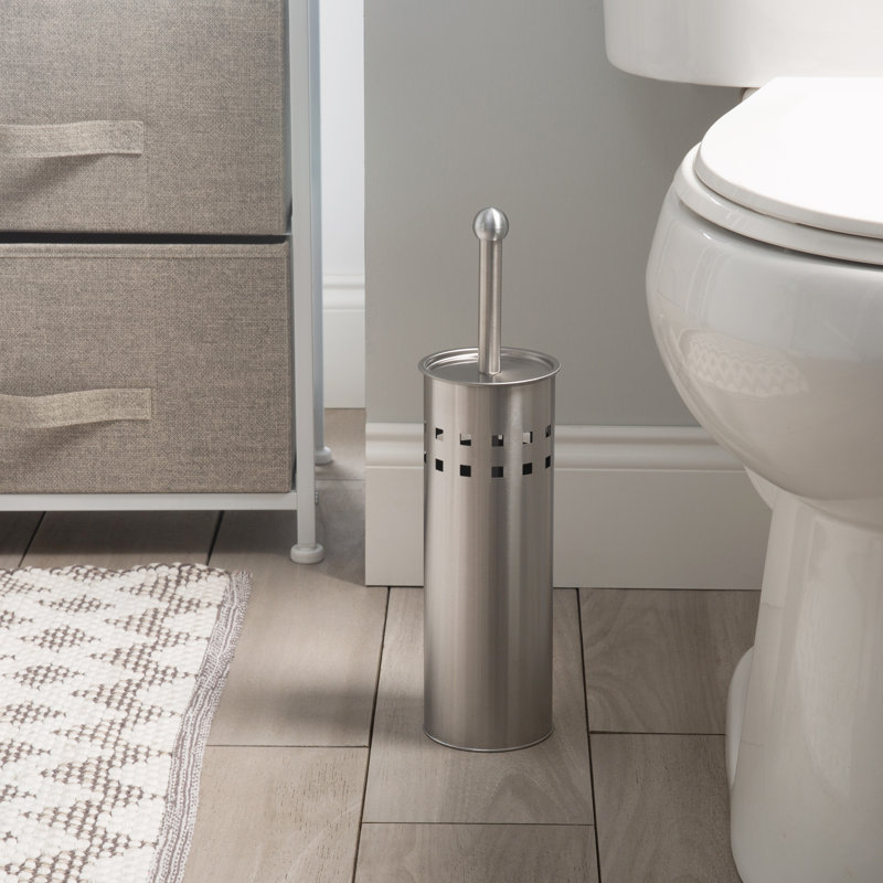 Stainless Steel Toilet Brush with Air Vents and Holder