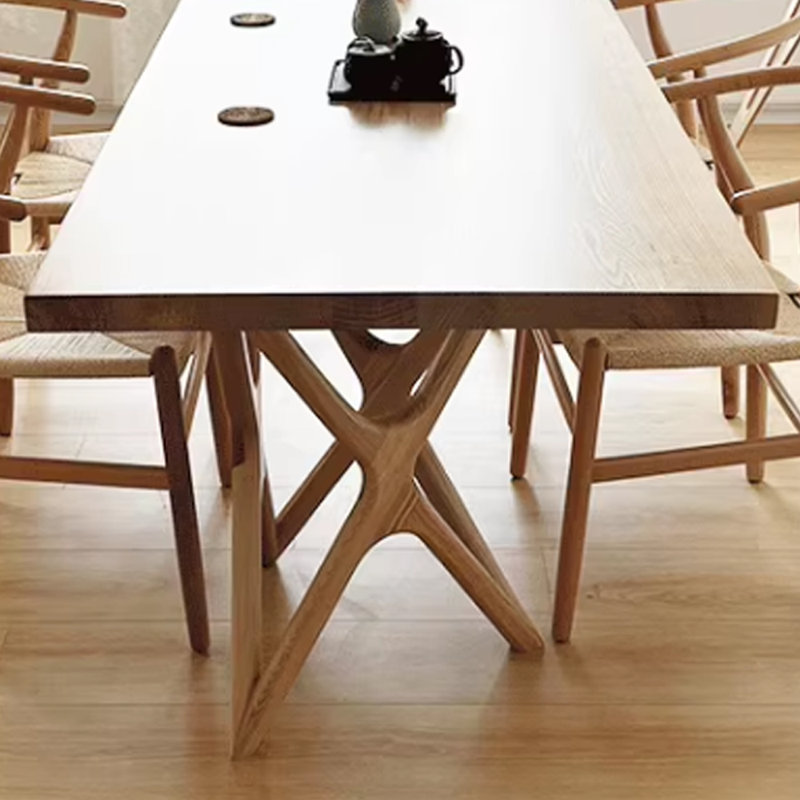 Ash Solid Wood Top Dining Table, 31.49" W x 70.86" L