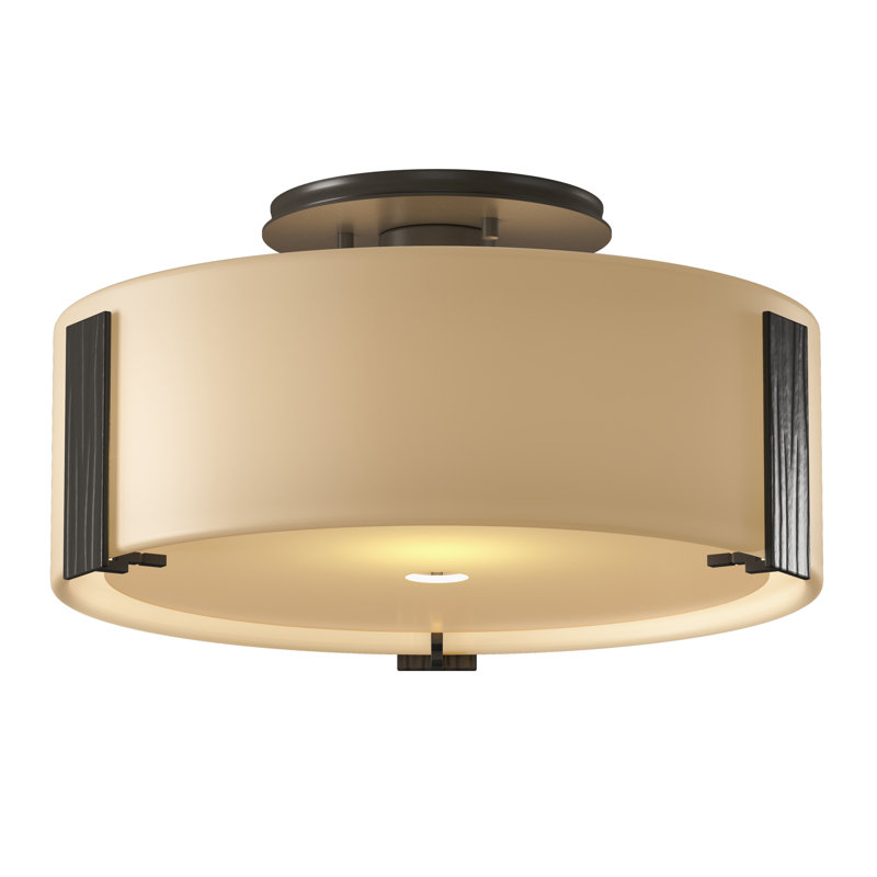 Impressions 3 - Light Semi Flush Mount, Dark Smoke, 6.1" H x 11.8" W x 11.8" D